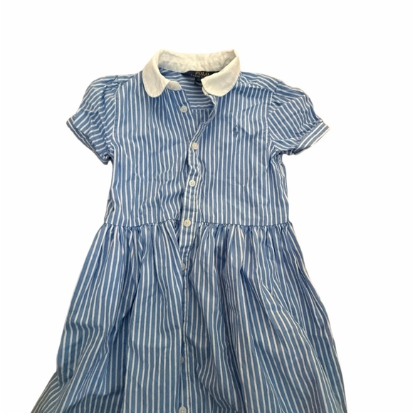 Polo Ralph Lauren Girls Blue & White Striped Shirt Dress | Size 5 | EUC - Picture 3 of 9